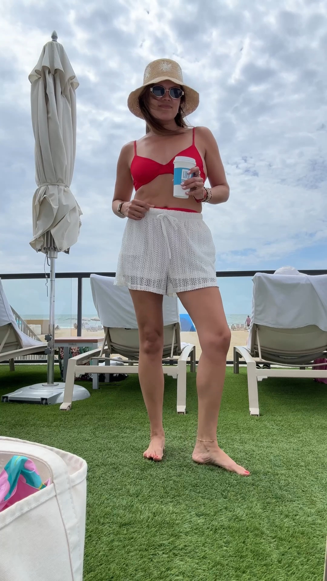 Poolside outfit of the day on our vacation! Red bikini in a size medium. Cover up also medium.

#LTKOver40 #LTKTravel #LTKSwim