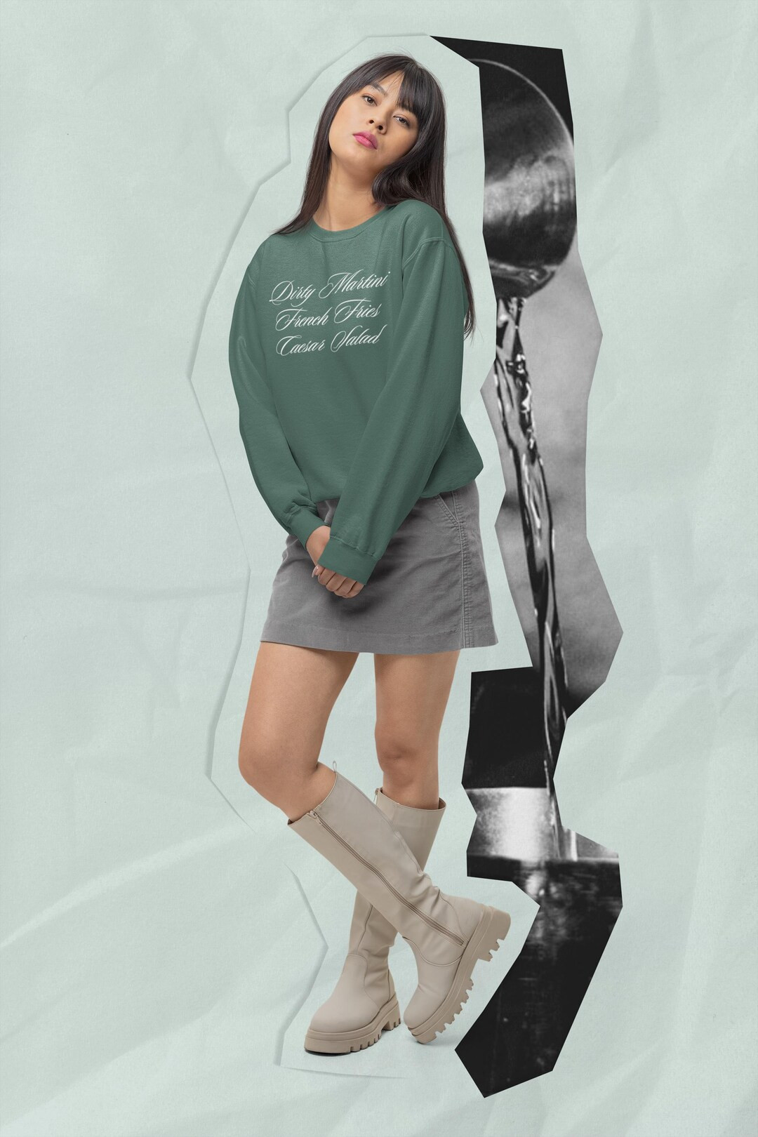 Dirty Martini Fries Caesar Salad Sweatshirt – Comfy Aesthetic Foodie Crewneck, Girls Night Out ... | Etsy (US)