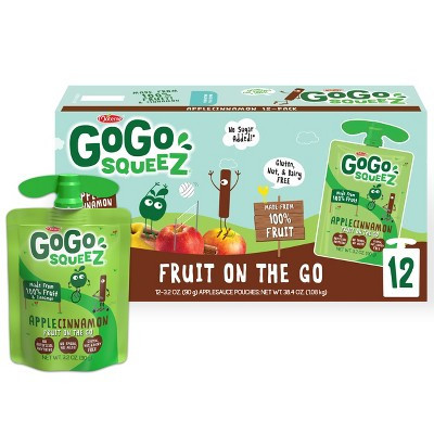 GoGo squeeZ Apple Cinnamon Fruit On the Go Applesauce Pouches - 38.4oz/12ct | Target