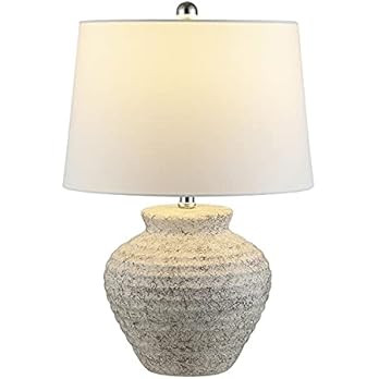 SAFAVIEH Lighting Collection Ledger Rustic Farmhouse Light Grey Ceramic 23-inch Bedroom Living Ro... | Amazon (US)
