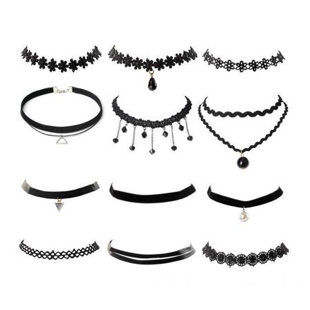 Dosige Choker Set of 6 Choker Necklaces Black Velvet Choker Set Classic Gothic Tattoo Lace Chokers | Walmart (US)