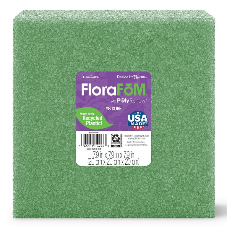 FloraCraft FloraFōM Floral Arranging Cube 7.9 inch x 7.9 inch x 7.9 inch Green | Walmart (US)