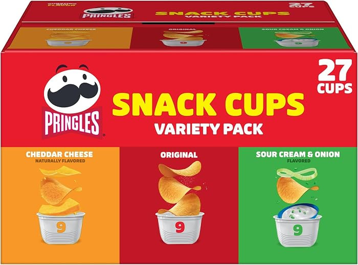 Pringles Potato Crisps Chips, Lunch Snacks, Snack Cups, Variety Pack, 19.3oz Box (27 Cups) | Amazon (US)