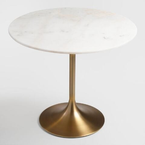 White Marble Top and Gold Tulip Leilani Dining Table | World Market