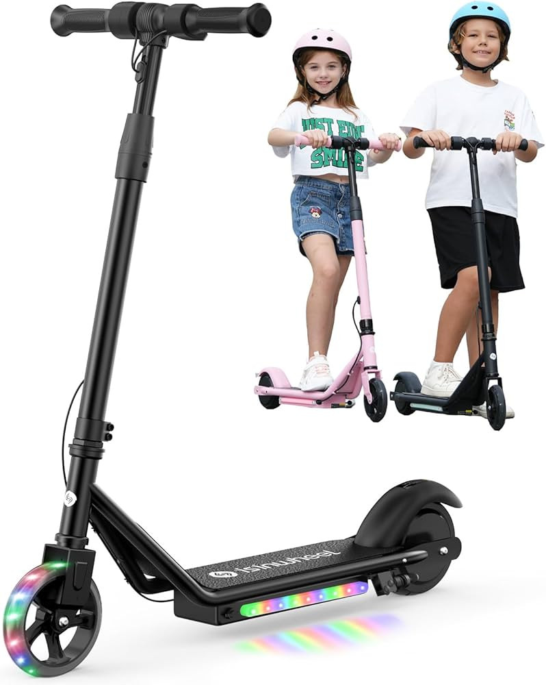 isinwheel Electric Scooter for Kids Ages 6-12, 150W Motor, 6/10 MPH Speeds, Colorful Lights, Adju... | Amazon (US)
