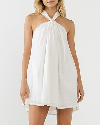 Free The Roses Laced Halter Flounce Mini Dress | Express