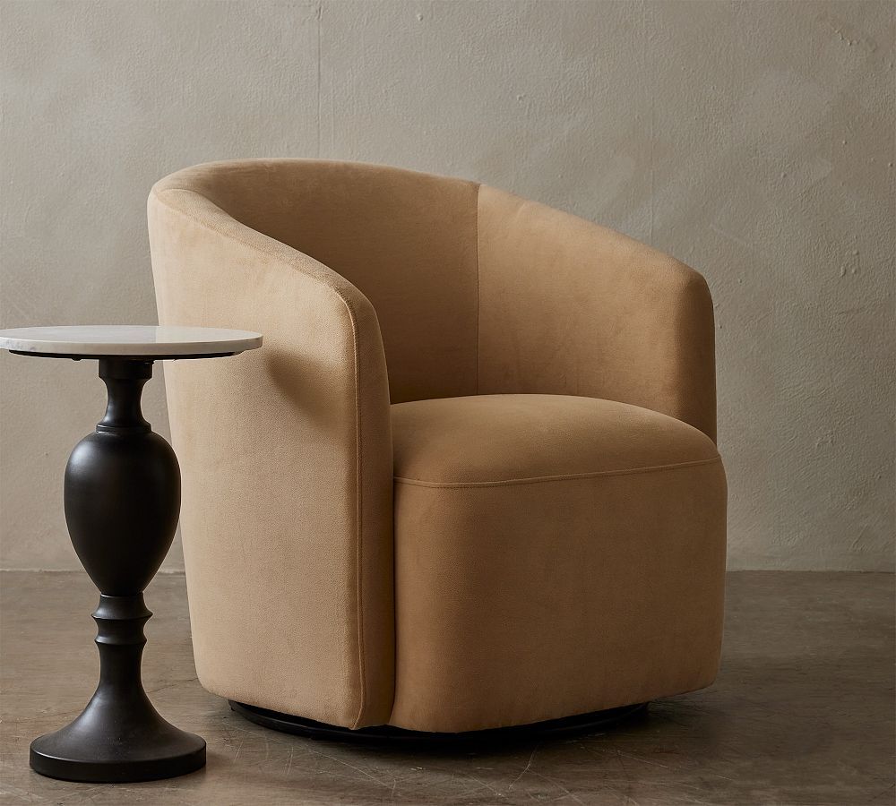 Preston Upholstered Swivel Armchair | Pottery Barn (US)