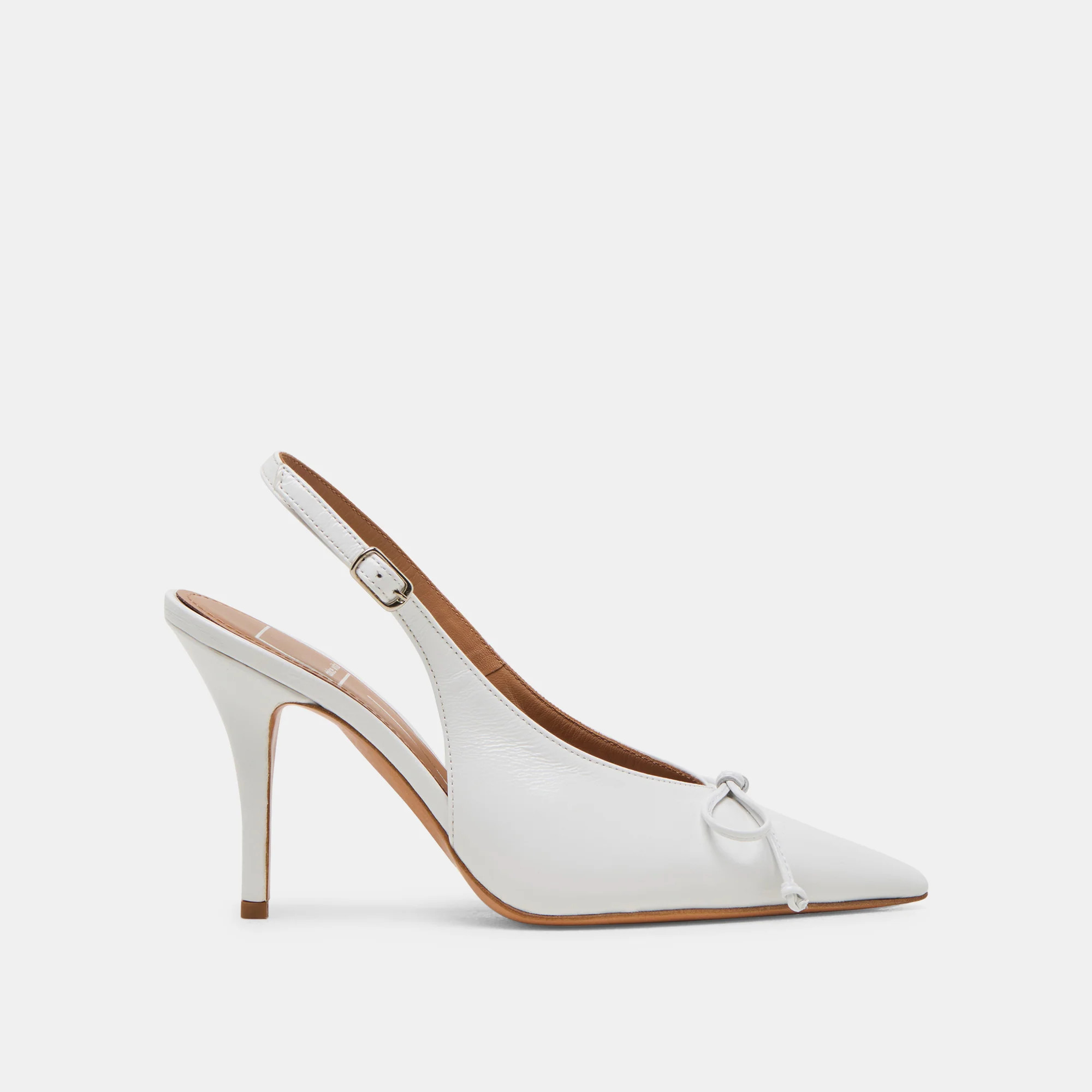 GEENA HEELS WHITE LEATHER | DolceVita.com