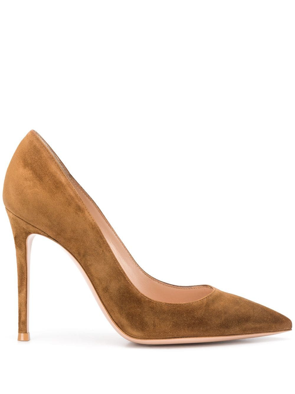 Gianvito Rossi textured pointed toe pumps - Brown | Farfetch Global
