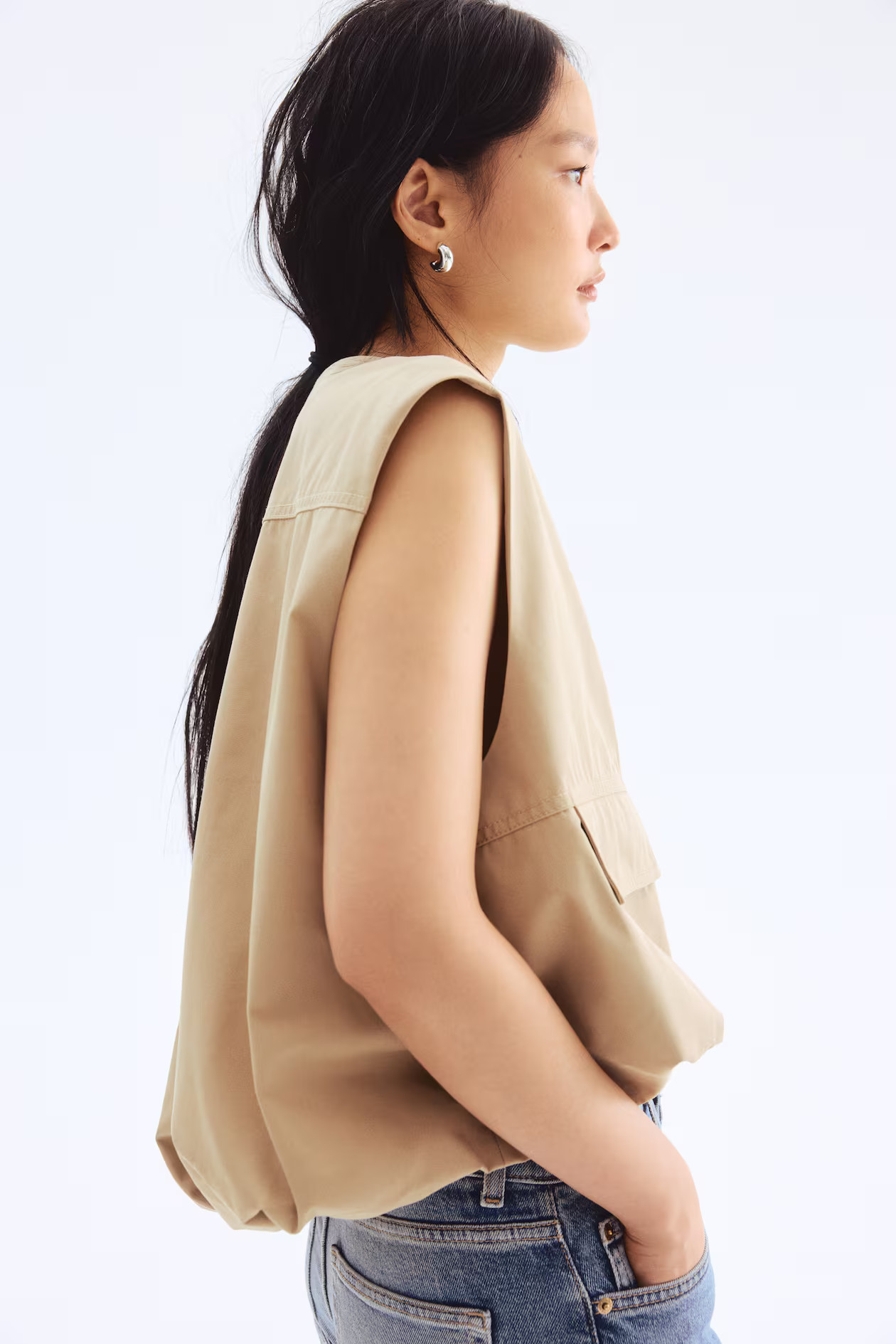 - Weste mit Ballonsaum - Beige - Ladies | H&M DE | H&M (DE, AT, CH, NL, FI)