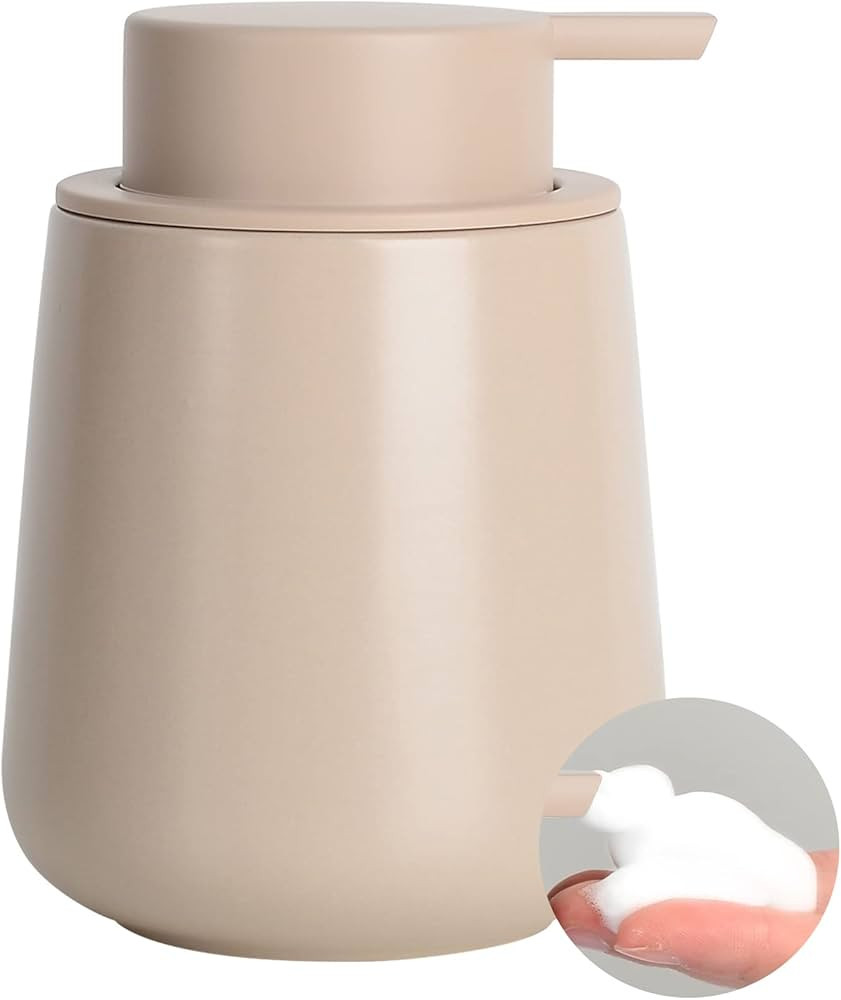BosilunLife Foam Hand Soap Dispenser - 12 oz Bathroom Lotion Hand Pump Dispenser Khaki Foaming So... | Amazon (US)