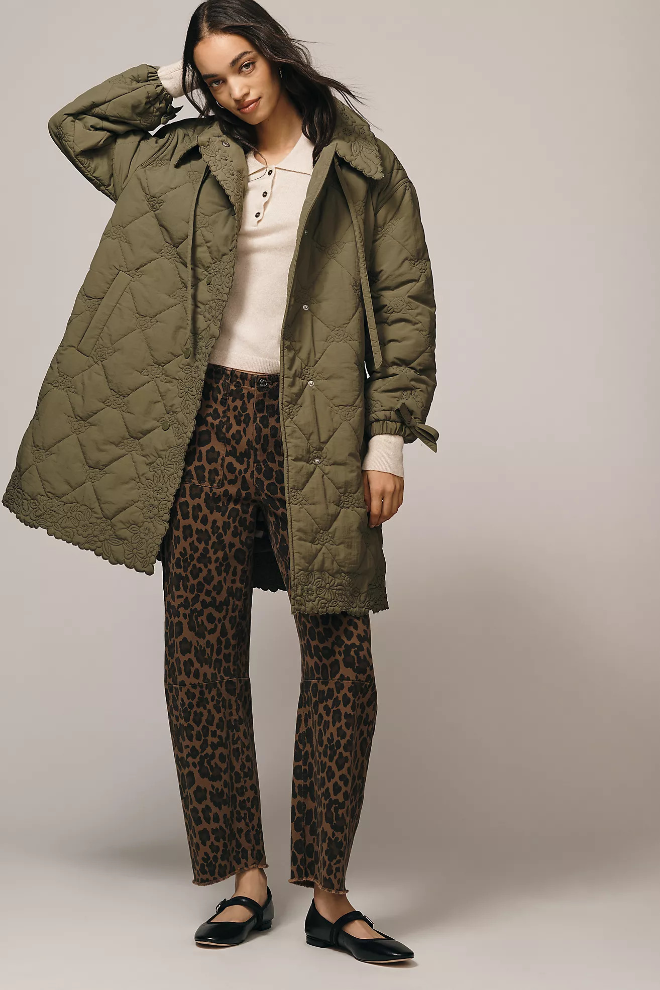 Damson Madder Avery Embroidered Quilted Coat | Anthropologie (US)