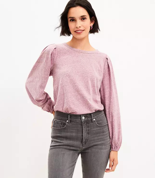 Pleated Sleeve Top | LOFT