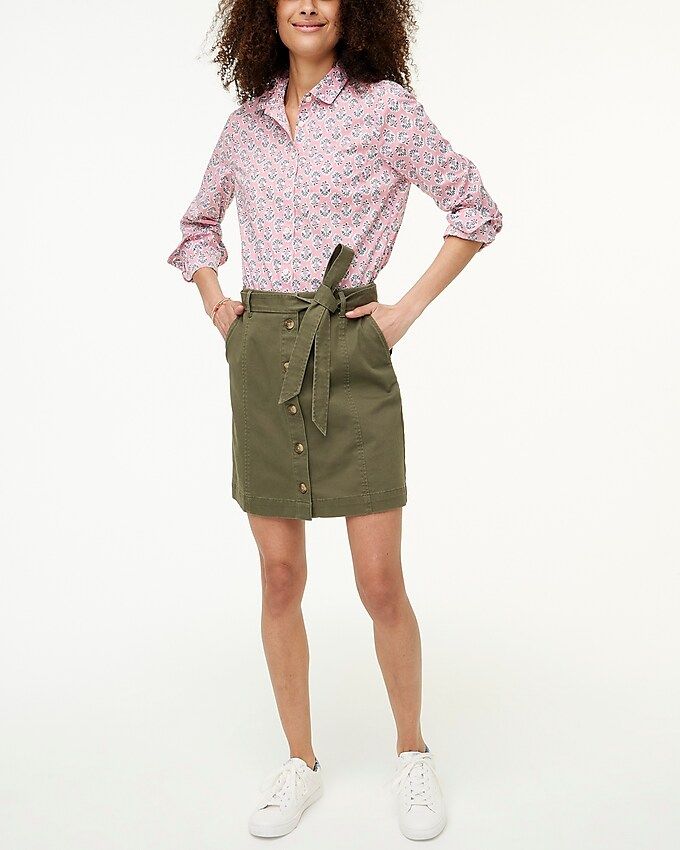 Chino button-front mini skirt | J.Crew Factory