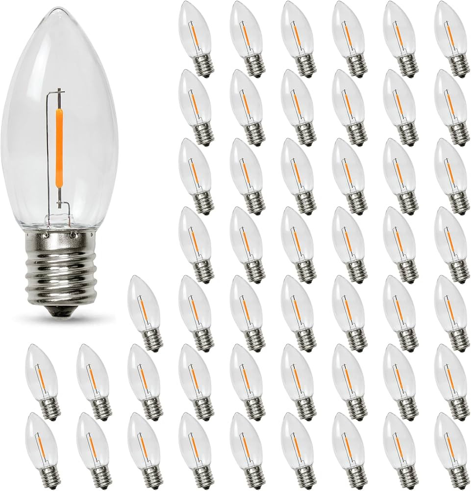 50PACK C9 LED Christmas Light Bulb ，C9 LED Replacement Bulb for Christmas String Lights, E17 In... | Amazon (US)