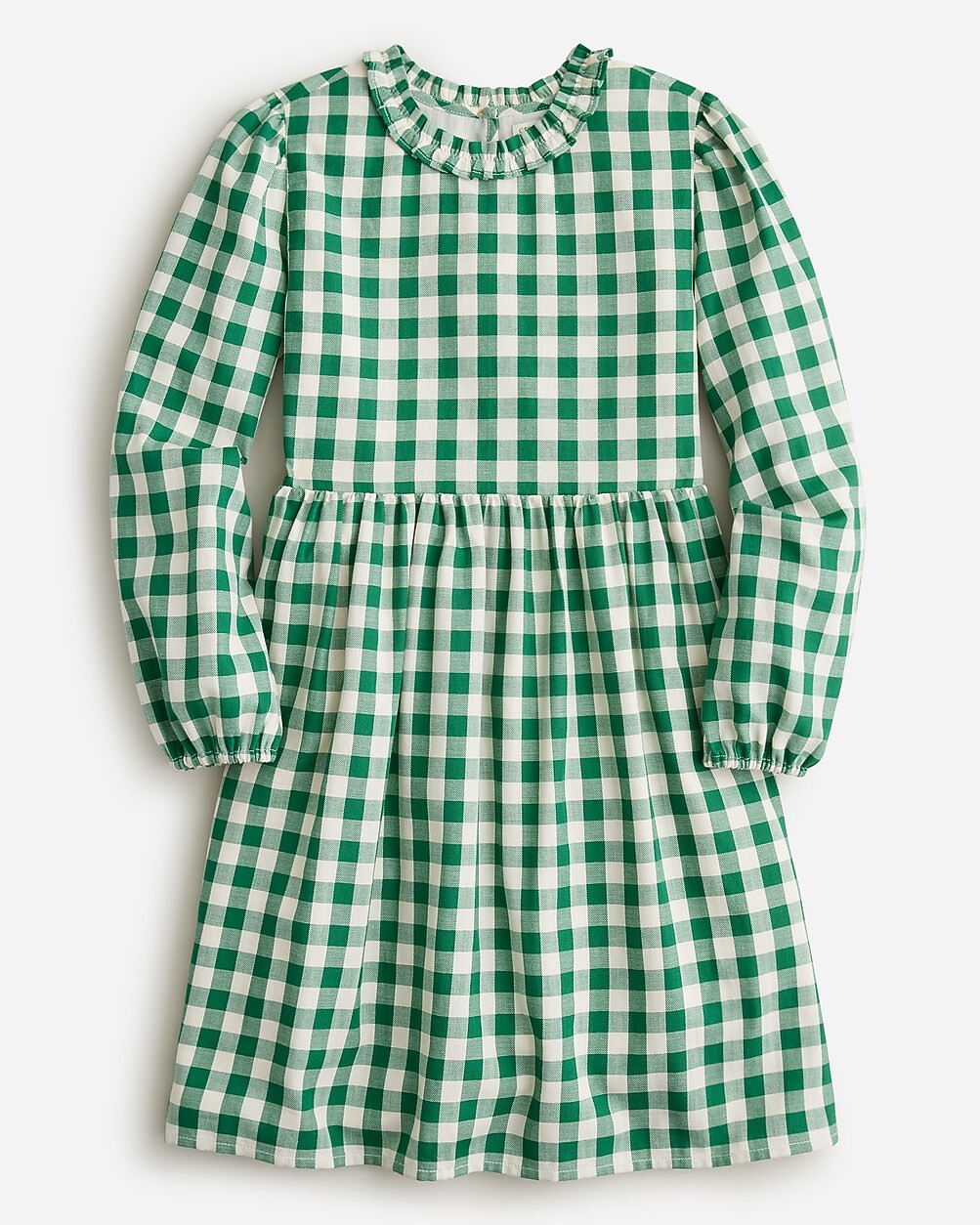 Girls' ruffle-collar dress in flannel | J. Crew US