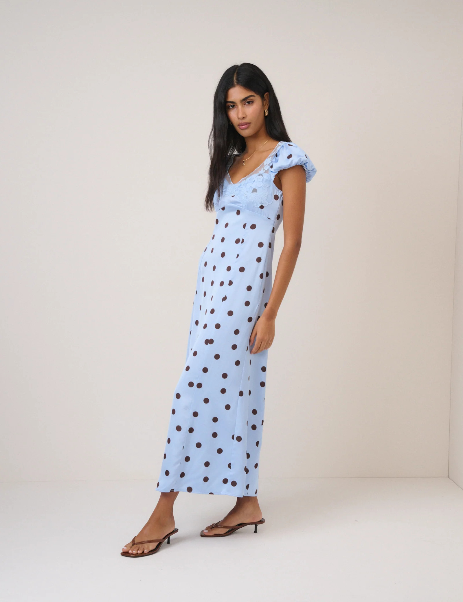 Blue Polka Dot Ava Maxi Dress | Nobody's Child