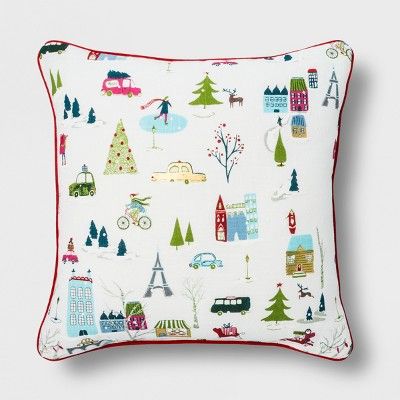 Christmas in the City Square Throw Pillow Cream - Opalhouse™ | Target