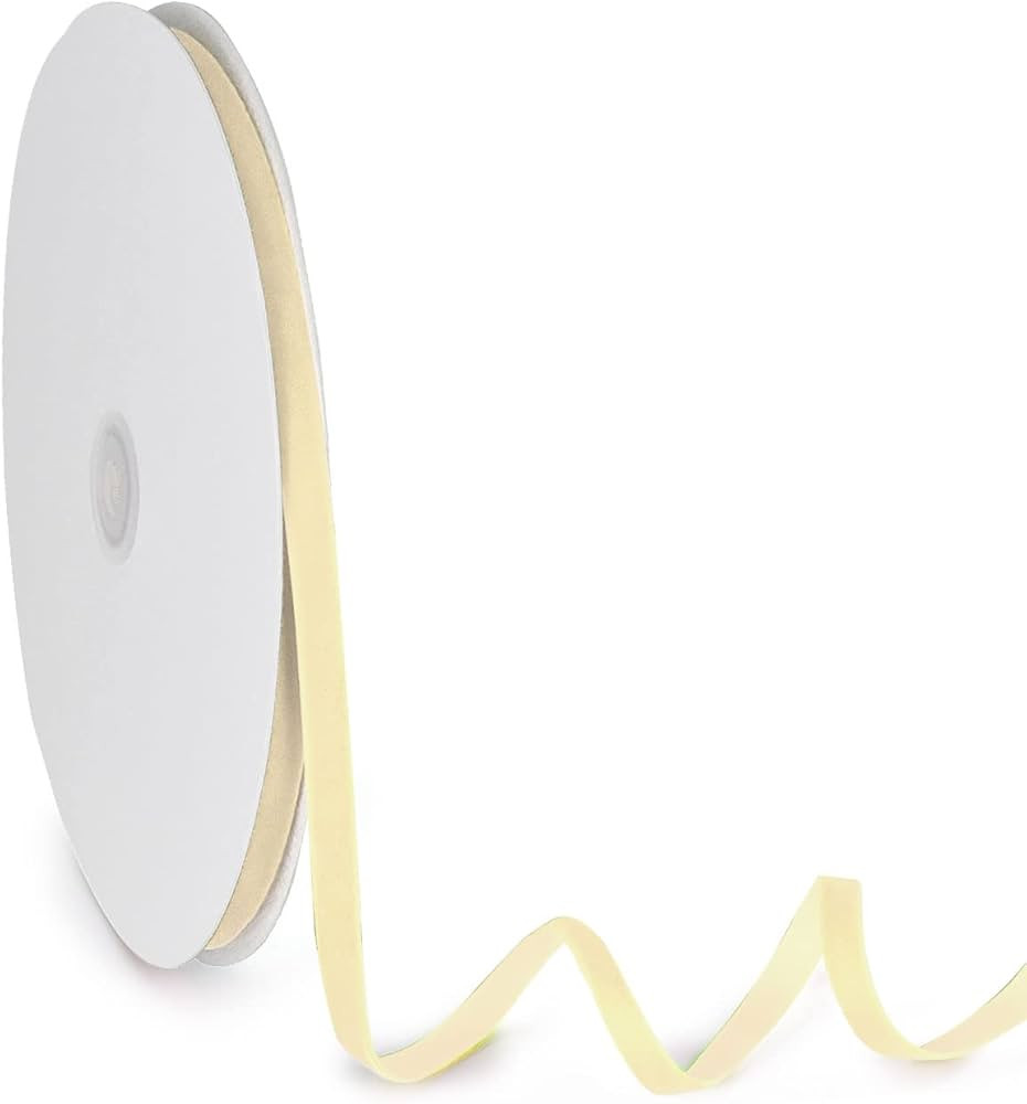 Velvet Ribbon for Gift Wrapping Christmas Tree DIY Crafts, Vintage Cream Ribbon for Wedding Easte... | Amazon (US)