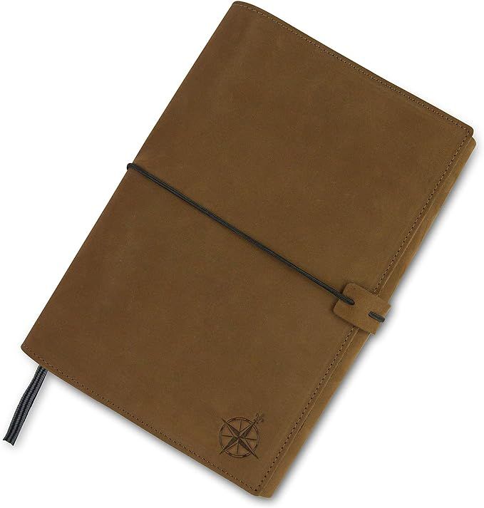 A5 Leather Journal Cover - Genuine Leather Cover for Notebooks, Books, Bullet Journals (5.7 x 8.2... | Amazon (US)