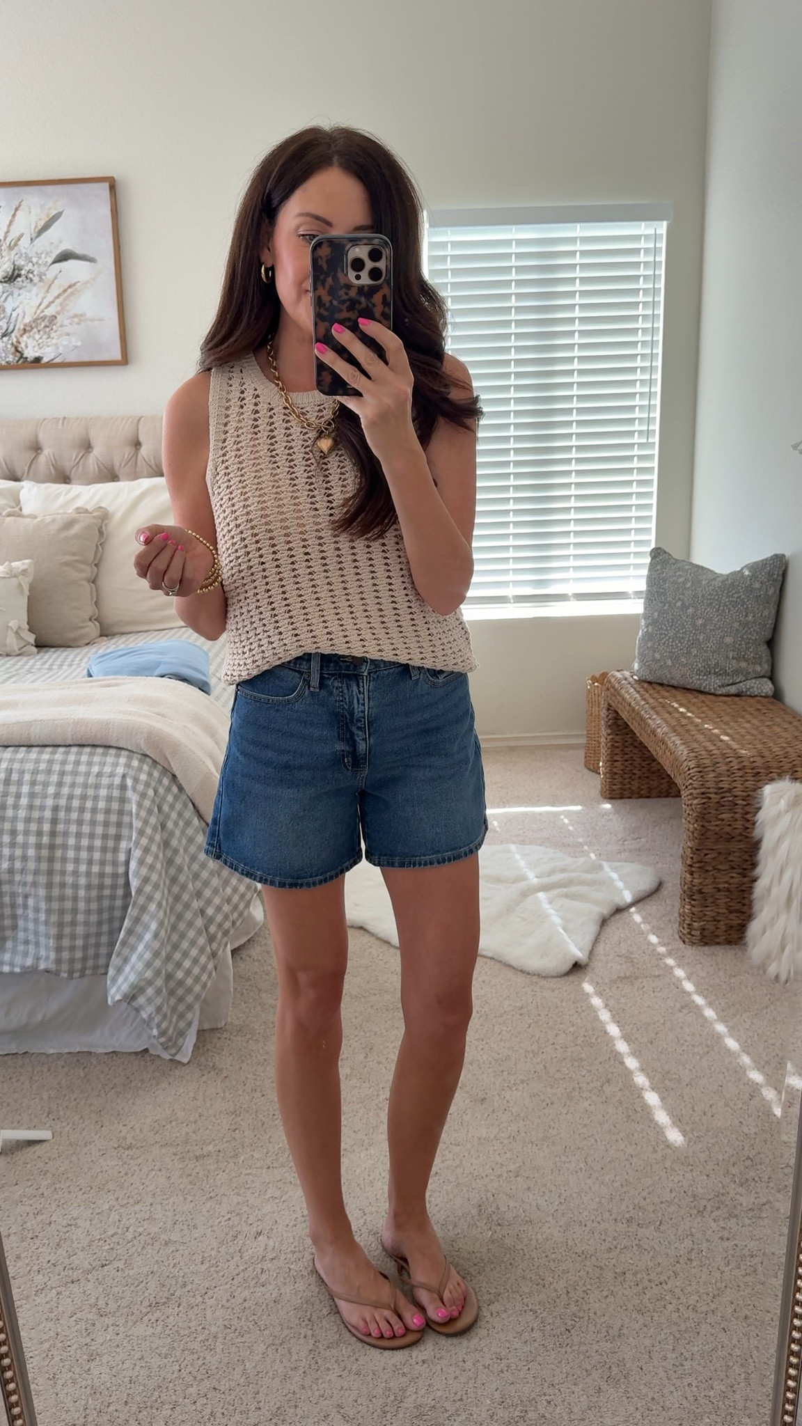 New $15 loose knit tank—in a small
Amazing quality😍
Denim shorts in a 4
Sandals run tts 

#LTKSeasonal #LTKmomlife #LTKootd