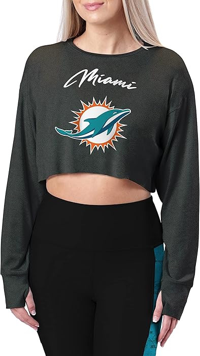 CERTO by Northwest NFL Women's Central Long Sleeve Crop Top | Amazon (US)