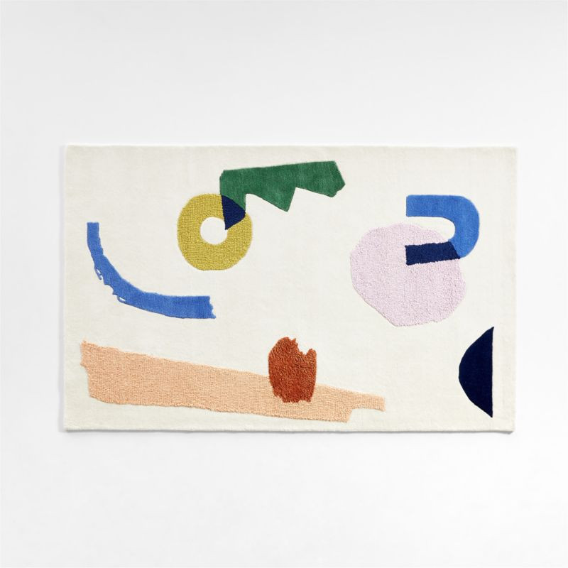 Abstact Shapes Beige Geometric Kids Rug 4x6 + Reviews | Crate & Kids | Crate & Barrel