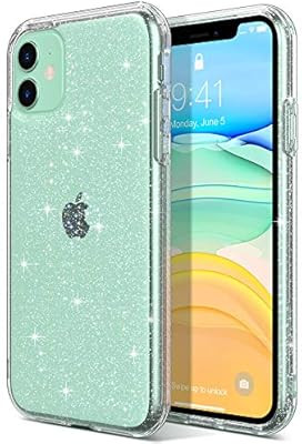 ULAK iPhone 11 Case, Clear Glitter Hybrid Protective Case Slim Fit Transparent Anti-Scratch Shock... | Amazon (US)