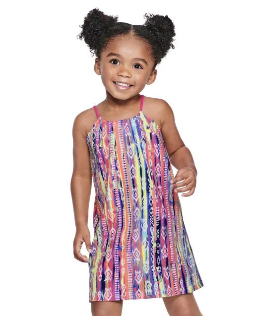 Baby And Toddler Girls Sleeveless Print Knit High Low Dress | The Children's Place  - FALL FUCHSI... | The Children's Place