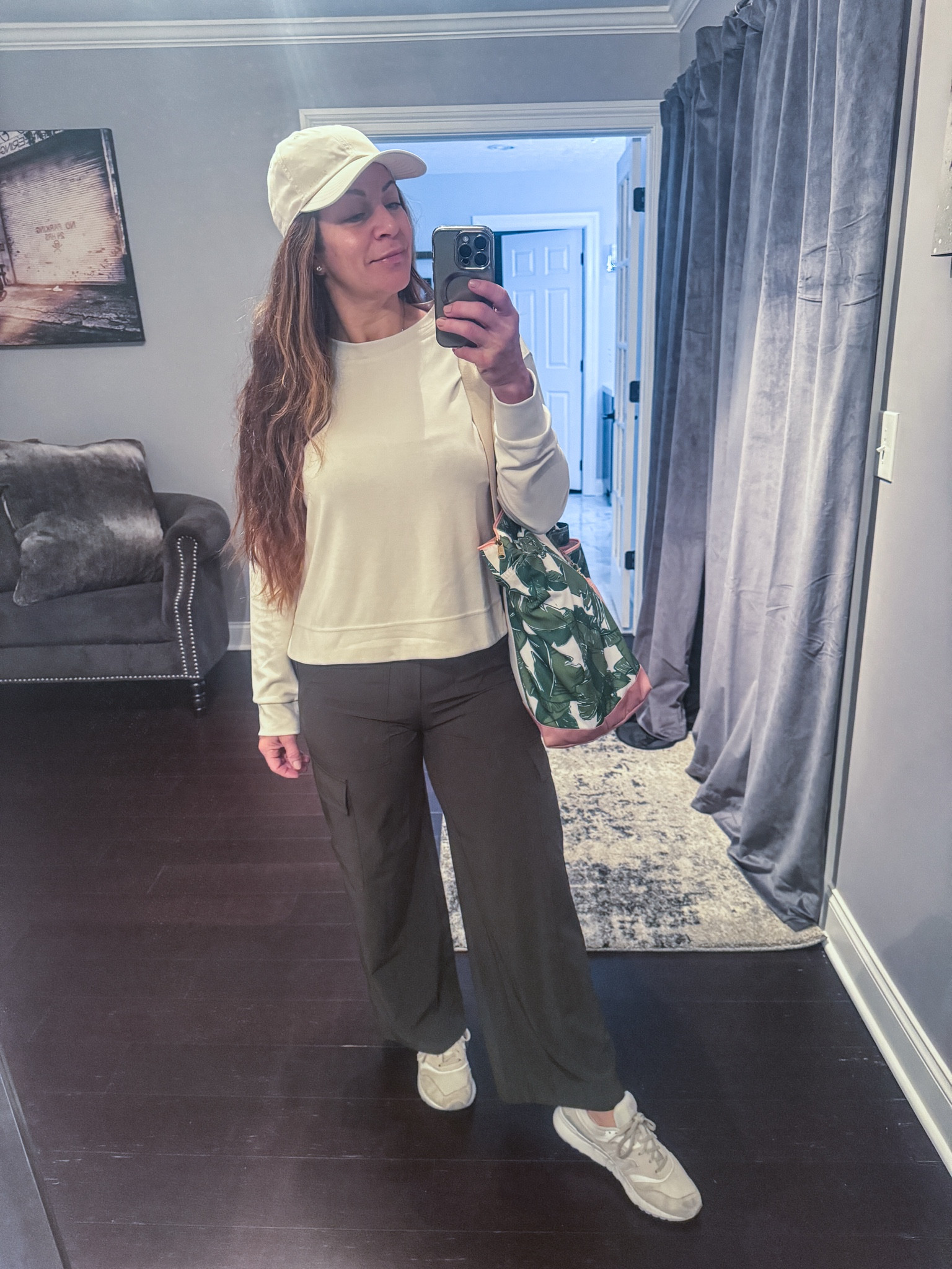 Travel ready. High waisted wide leg cargo lightweight pants. Comfortable airplane outfit for vacation.

#LTKTravel #LTKActive #LTKGiftGuide