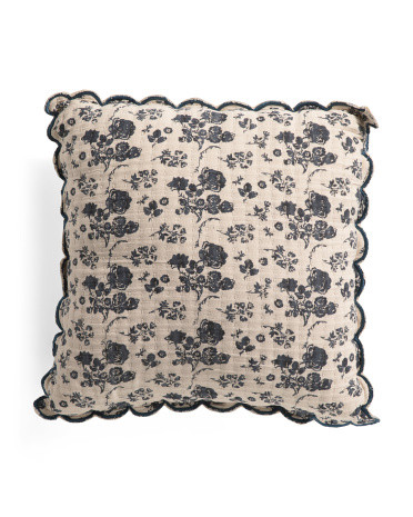 20x20 Floral Print Scalloped Pillow | TJ Maxx