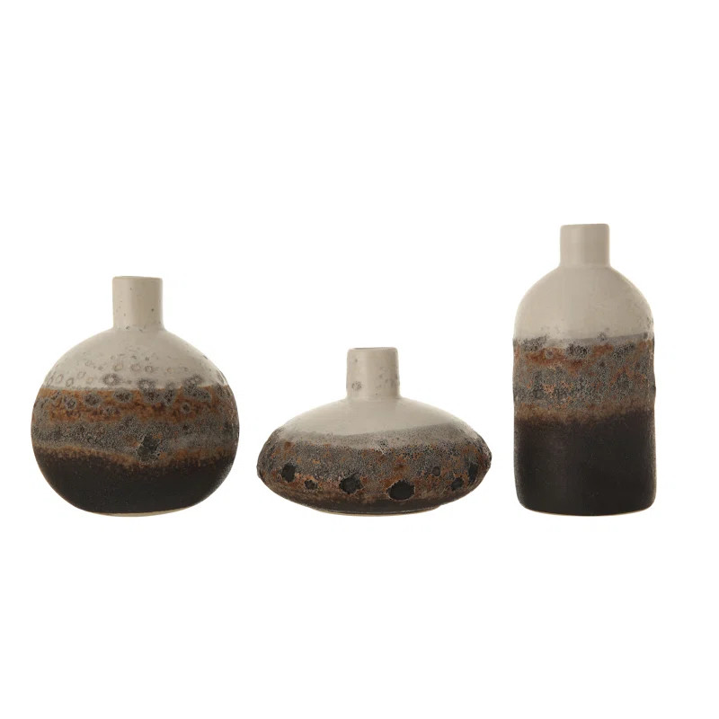 Joss & Main Hallie Textured Stoneware 3 Piece Table Vase Set | Wayfair | Wayfair North America