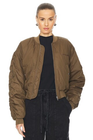 Isabel Marant Etoile Bessime Bomber Jacket in Khaki from Revolve.com | Revolve Clothing (Global)