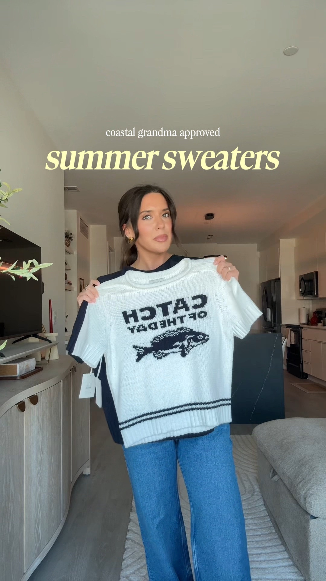 Summer sweaters that are coastal grandma approved 🦀🐚🐟 
Wearing M in both and 28 in jeans

#LTKootd #LTKSeasonal