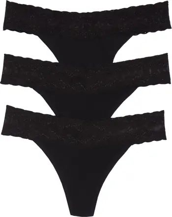Natori Bliss Perfection Lace Trim Thong | Nordstrom | Nordstrom