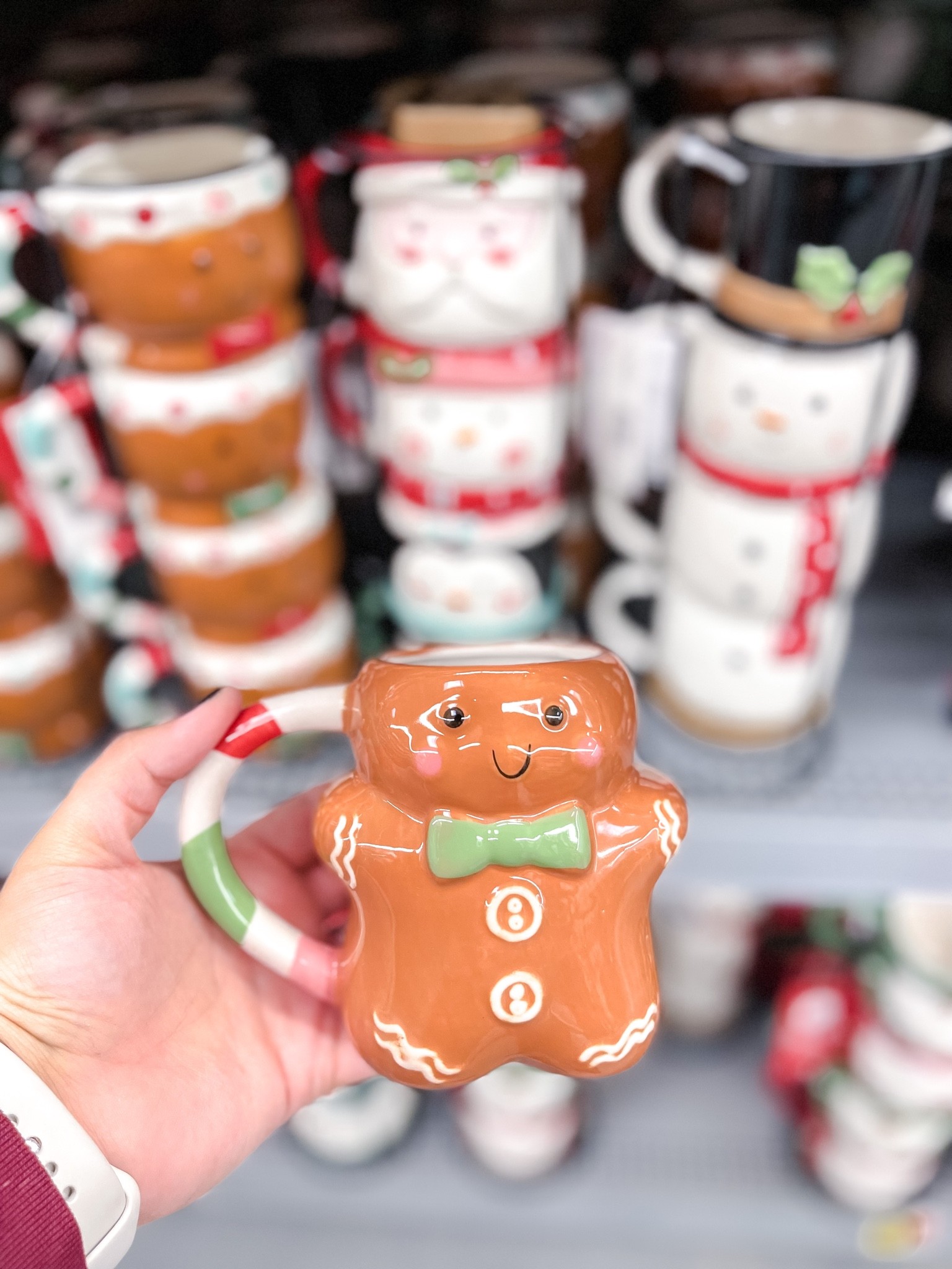 Holiday Tumbler Cup with Handle Gingerbread