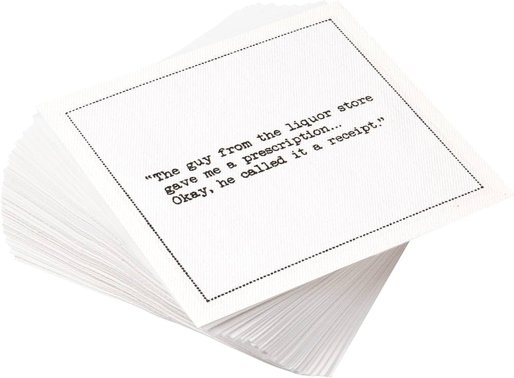 Five Star Napkins Whiskey Quotes, White Cotton Cocktail Napkins, Beverage Napkins, Bar Napkins, C... | Amazon (US)