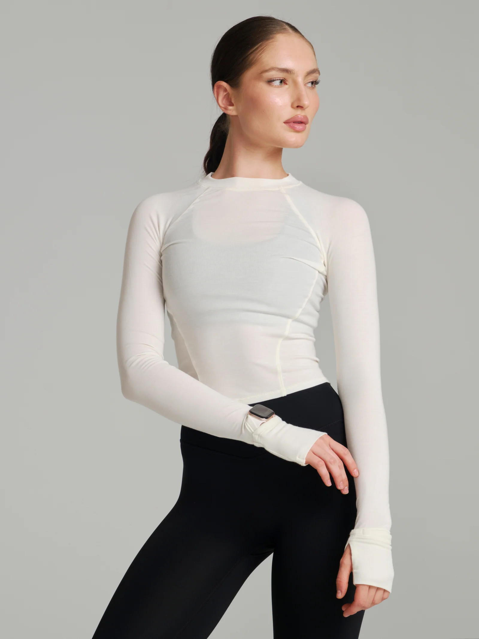 Base Layer Long Sleeve Waist Top - Plastic Pink | Buffbunny Collection