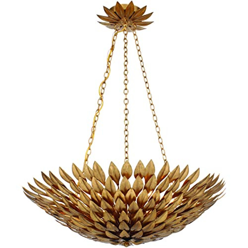 Crystorama Broche 6 Light Antique Gold Leaf Chandelier | Amazon (US)