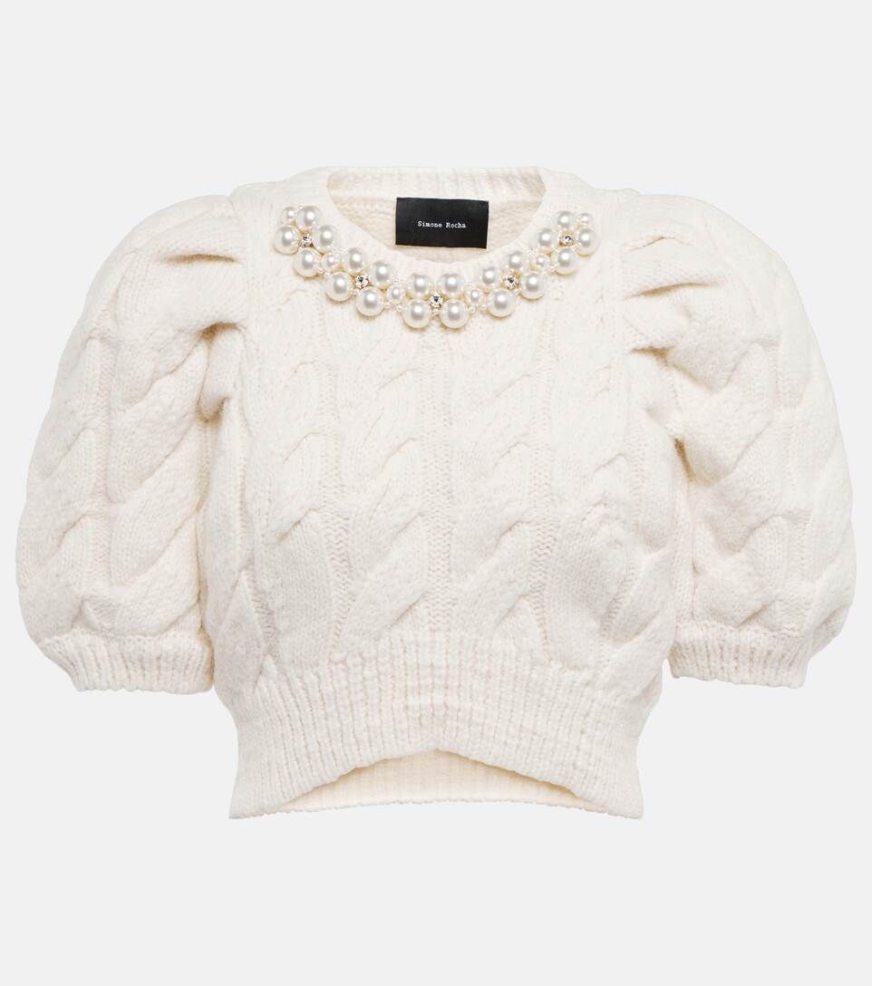 Pearl-embellished cropped sweater | Mytheresa (US/CA)