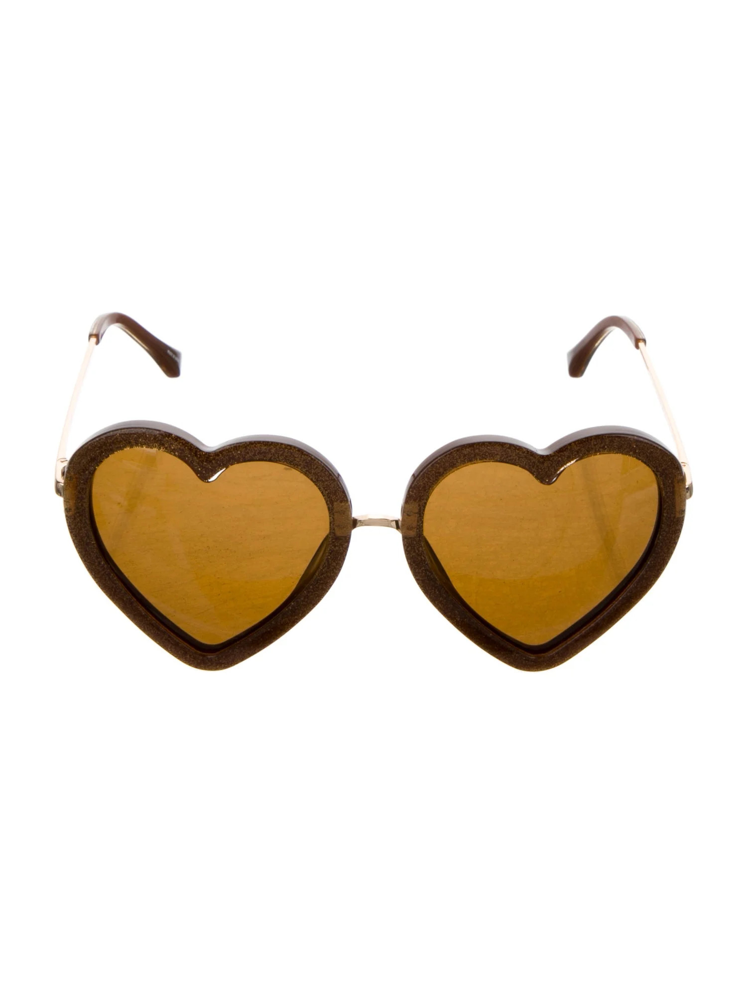 Markus Lupfer x Linda Farrow Bronze Heart-Shaped Sunglasses | The RealReal