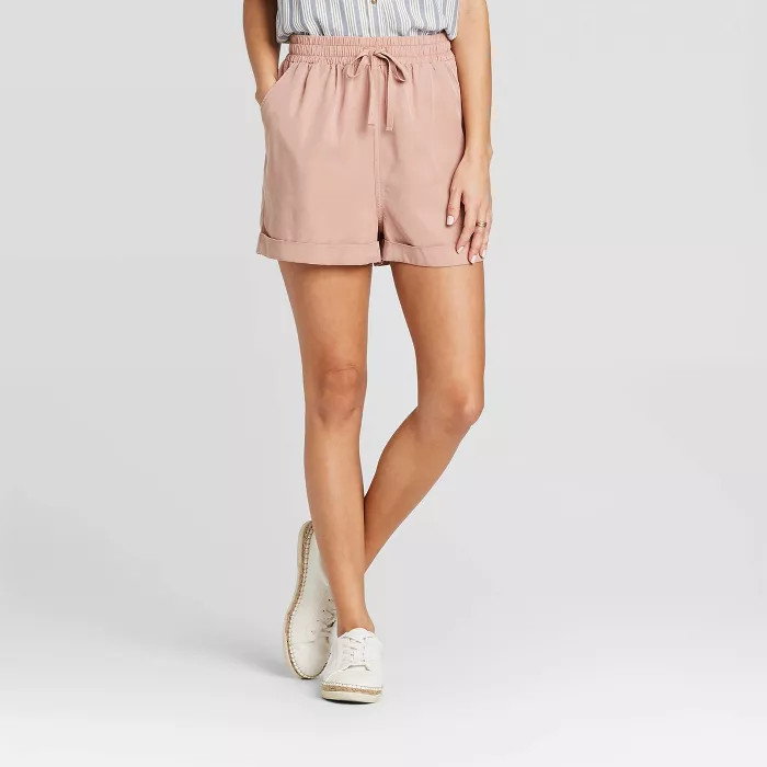 Women's Mid-Rise Tie-Front Utility Shorts - Universal Thread™ | Target
