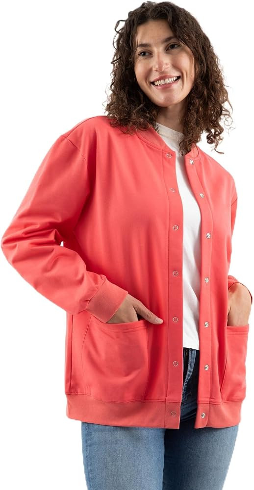 RR & ED ESSENTIALS Womens Fleece Snap Front Cardigan, Soft Lightweight Sweatshirt for Women, Base... | Amazon (US)