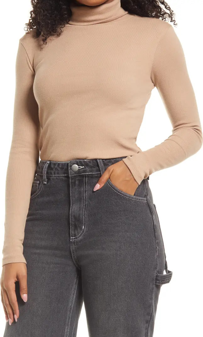 Turtleneck Ribbed Top | Nordstrom