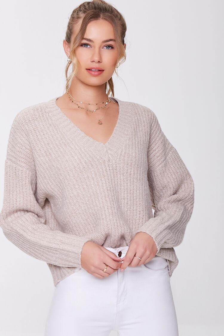 Marled V-Neck Sweater | Forever 21 (US)
