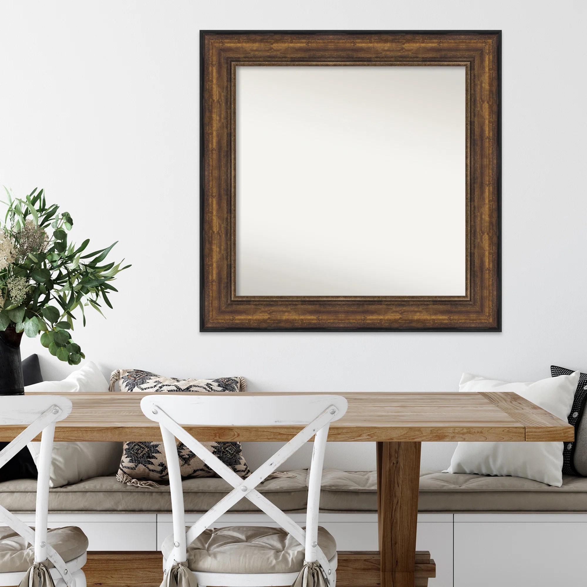 Caydance Wood Framed Wall Mounted Accent Mirror in Distressed | Wayfair North America