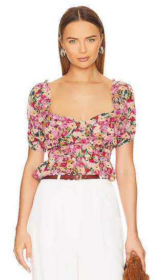 Nayeli Top in Red Multi Floral | Revolve Clothing (Global)