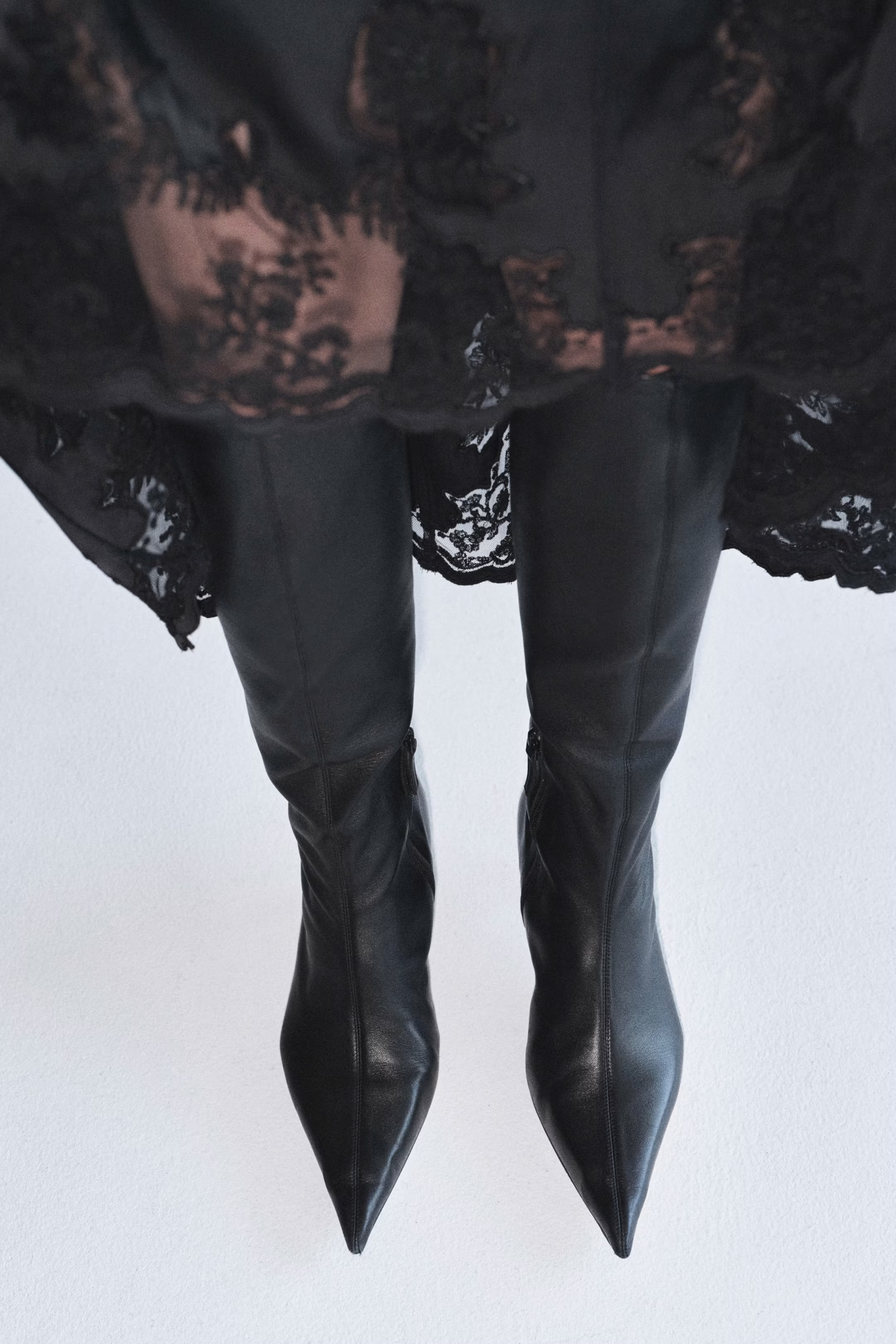 Heeled Leather Sock Boots | H&M (US + CA)