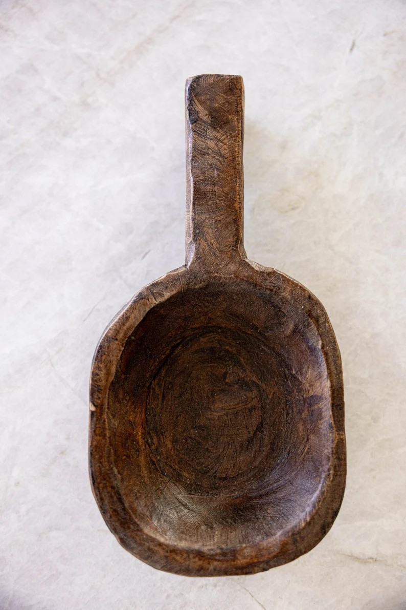 Spanish Oak Vintage Found Serving Scoop - Etsy | Etsy (US)