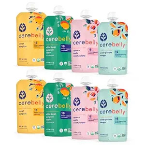 Cerebelly Baby Food Pouches - Organic Veggie Purees Variety Pack (4 oz, Pack of 8) Toddler Snacks... | Amazon (US)
